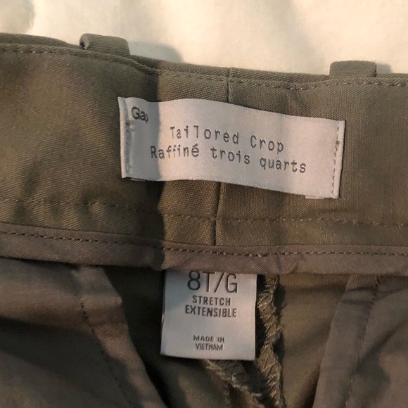GAP  Tailored Crop Earth-tone Khaki size 8 Tall Trousers - Picture 7 of 16